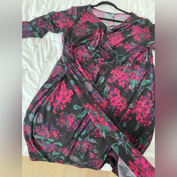 Chaps floral faux wrap dress size 20 - Picture 6 of 7